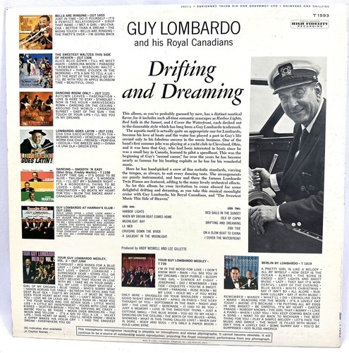 Guy Lombardo And His Royal Canadians DRIFTING AND DREAMING Record Album 1961 - Imagen 2 de 4