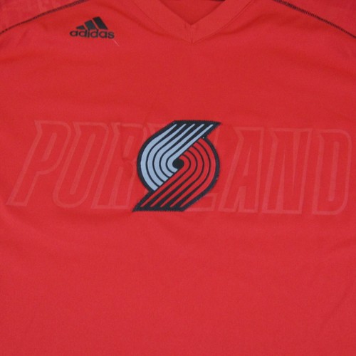 Portland Trail Blazers Shirt Mens XL Red Adidas V Neck NBA Basketball Warmup - Picture 3 of 12