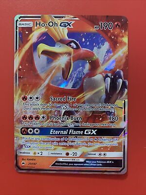 Ho-Oh GX 21/147 Near Mint Ultra Rare Burning Shadows Full Art Pokemon Card  2017