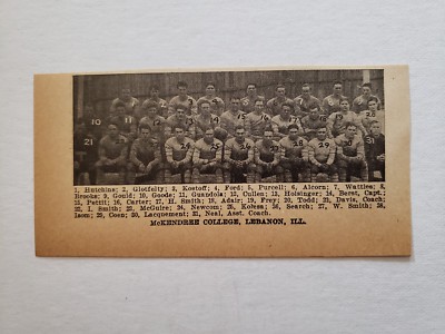 McKendree College Lebanon Illinois 1924 Football Team Picture