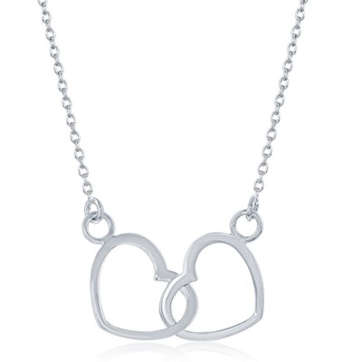 Sterling Silver Interlocking Hearts Pendant main image 0