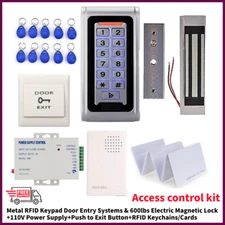 Waterproof Metal RFID Keypad Door Entry Systems & 600lbs Electric Magnetic Lock