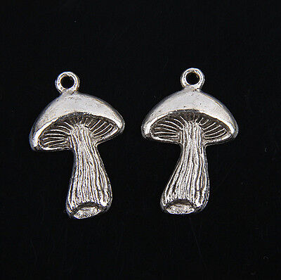 50pcs Tibetan Silver Mushrooms Pendant Charm Beads Wholesale  JP1155