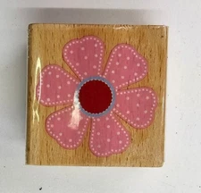 Hampton Art Studio G Flower Wood Mounted rubber stamp 1076592 2010 2"x2" K1a
