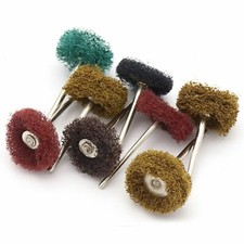 1'' 25mm Nylon Brushes Wheels Abrasive Polishing 1/8'' Shank for Dremel Rotary