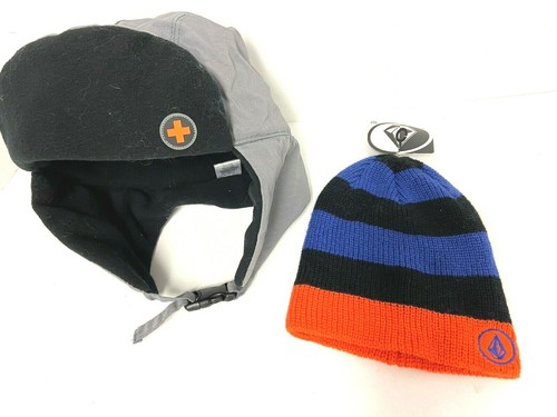 Gray Trapper Fleece \u0026 Volcom Beanie Cap 