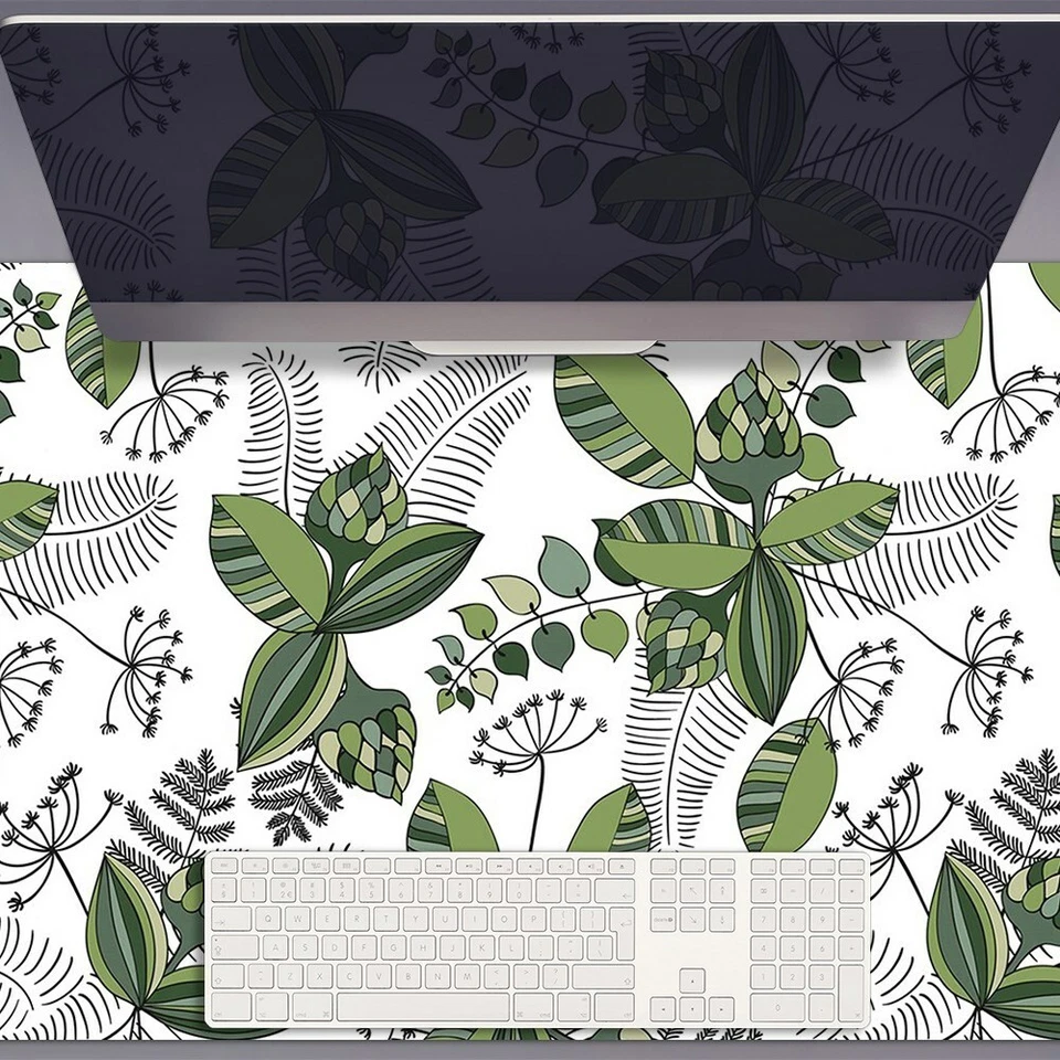 DECORMAT Schreibtisch Auflage Schreibtischmatte Botanisches Muster 90x45