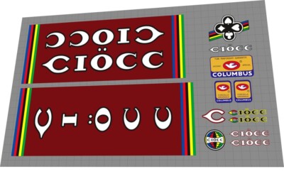 CIÖCC BURGUNDY FRAME DECAL SET with Columbus