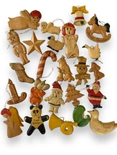 Pick & Choose NOS VTG Folk Art Unique Hand Carved Painted Wood Xmas Ornaments 3