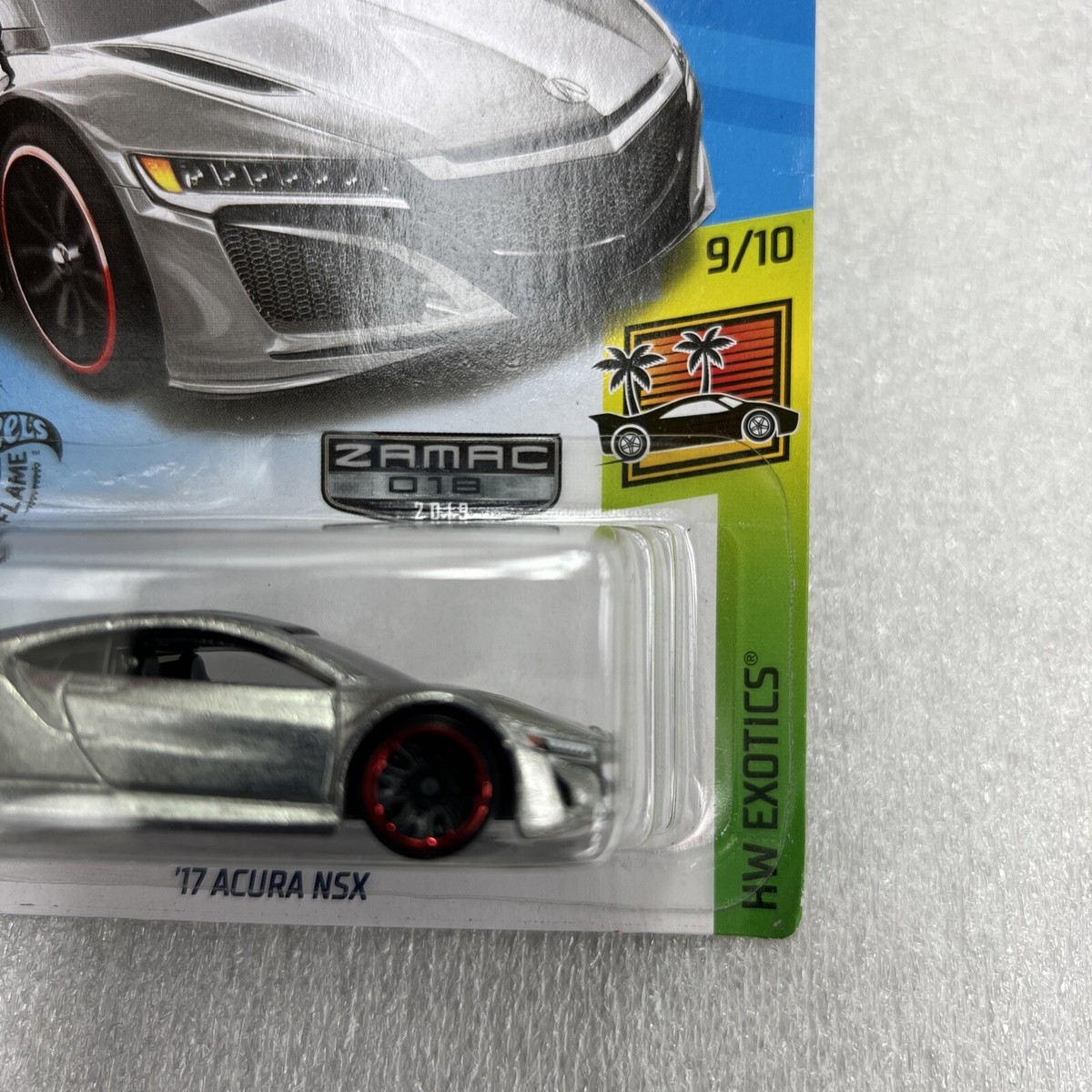 2019 Hot Wheels Zamac #199/250 “ '17 ACURA NSX”9/10 HW Exoctics