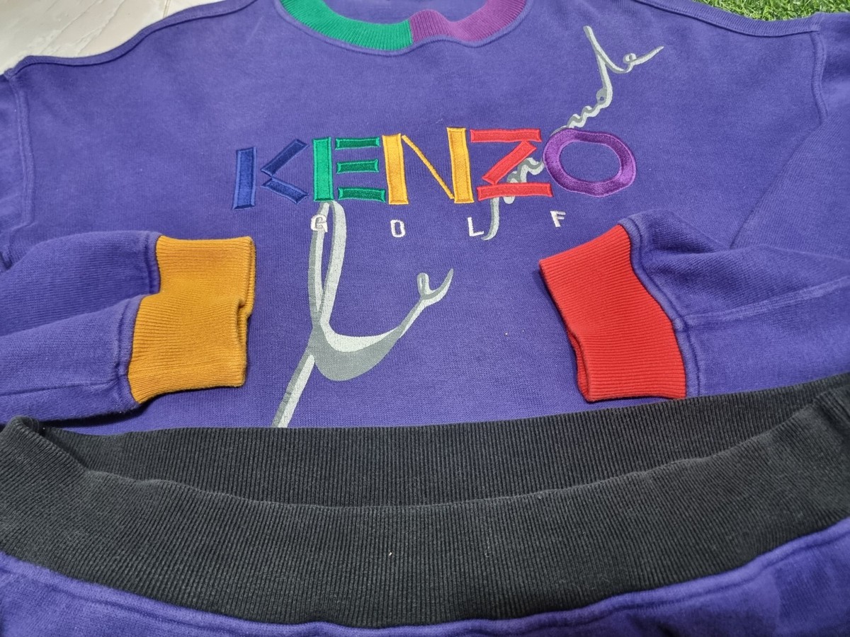 vintage 90s KENZO GOLF SWEATSHIRT JAPAN VTG multicolour DESIGN 2