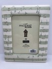 Pfaltzgraff 1999. Naturewood  5x7" Frame Green, Off White Stripes Cottagecore