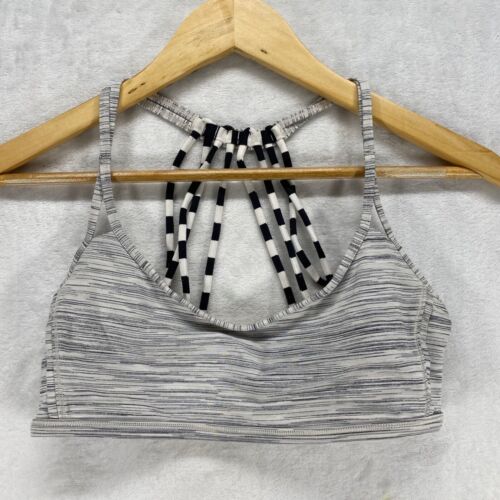 Lululemon Free To Be Serene Bra Light Support Stripe Black White Size 6