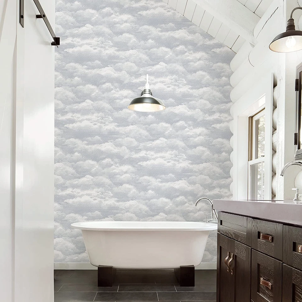 Papel Pintado Diseñador Paloma Gris Solsticio Punto Impresión Nube Foto 2 de 2