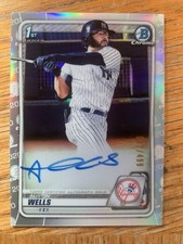 2020 bowman chrome 1st logo refractor auto /499 Austin Wells RC #CDA-AWE Yankees