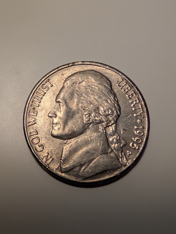 1995 p jefferson nickel full date free shipping no reserve