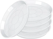 Plant Saucers 3 4 5 6 7 8 9 10 11 12 14 Inch, 5 Pack Clear Plastic Plant Trays f