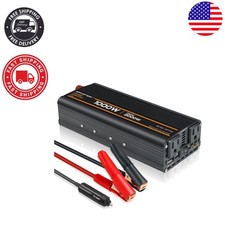 Compact 1000W Power Inverter with Dual AC Outlets USB for Camping and Travel