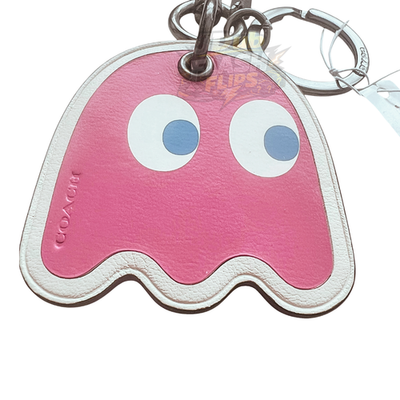 日本未発売色COACH×PAC-MAN パックマンゴースト ケース ピンク Coach Pac Man Key Fob Purse Charm Limited Edition Ghosts Pink