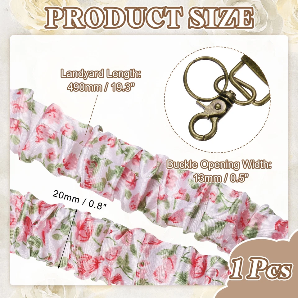 Cordones Scrunchie Teacher, 1 paquete soporte de identificación, flor rosa Foto 2 de 4