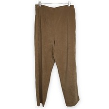Vintage Sag Harbor Faux Suede Camel Pants Women Size 14 High Waist Elastic Waist