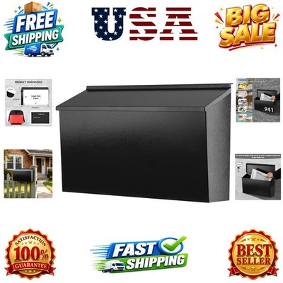 Wall-Mount Mailbox for House, Large Capacity Mail Box, Galvanized Steel Rust-...