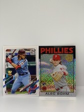 2021 TOPPS ALEC BOHM BASE & 1986 SILVER PACK CHROME ROOKIE RC 