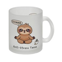 Anti Stress Faultier Glas Tasse