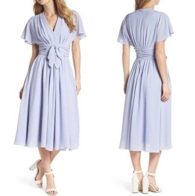 GAL MEETS GLAM Women s Midi Dress 4 Jane Tie Waist Seraphina V-neck Dolman Pleat