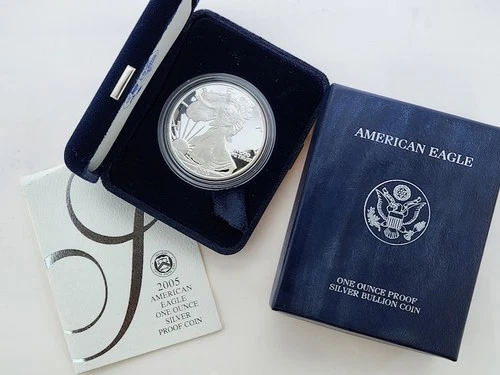 2005-W Proof American Silver Eagle, OGP