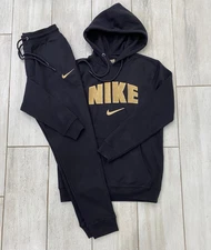 NWT Nike Men's Full Tracksuits Set Hoodie with Pant Color Black Size M-XXL
