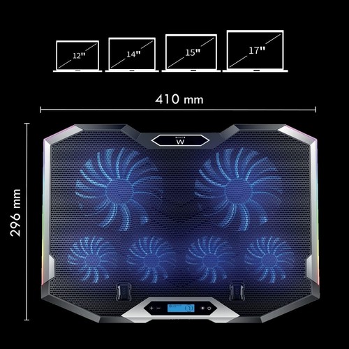 EW1260 - PC Stand and Fan - Silent - 6 Adjustable Speed Fans - For PC up to 17" - 第 7/8 張圖片