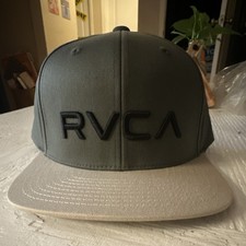 RVCA Green Beige Snapback Hat Adjustable Men's One Size