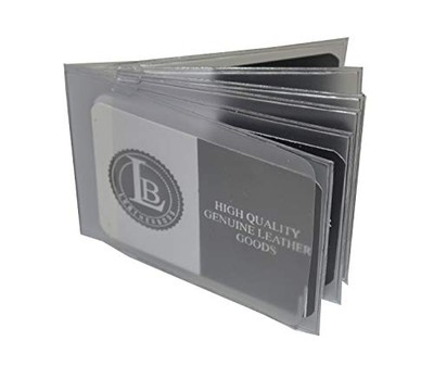  Plastic Wallet Sideway Insert for Bifold Trifold Wallets - 6 Pages Set of 2