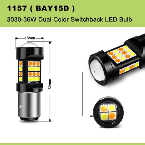 Color Switching Changing LED 1157NA Turn Signal Light Bulb,Switchback,Flashback - Picture 11 of 11