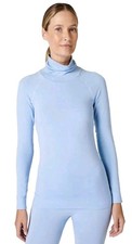 New Sweaty Betty ATHLETE HOODED LONG SLEEVE Blue Thumb Holes Seamless US 6/XS/S
