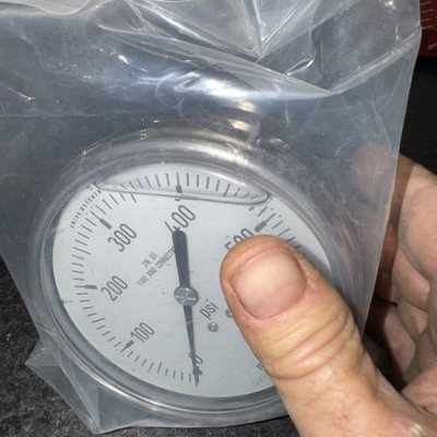 WIKA PRESSURE GAUGE 4'', 1/4'' NPT BOTTOM CONN. 316SS TUBE&CONN., GLYC. FILLED