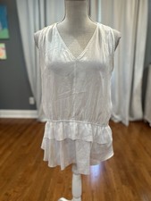 Banana Republic Off White Silky Blouse Women  s Size Medium EUC