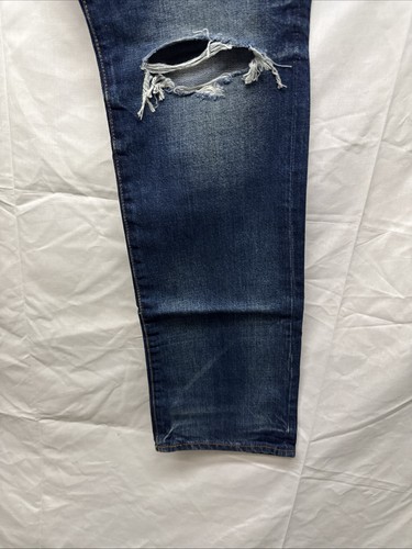 Aero Aeropostale Slim Straight Mens Jeans 34x34 Blue Distressed - Picture 3 of 13