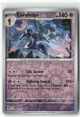 Ceruledge 098 Reverse Holo Paldea Evolved Pokemon Rare Reverse Holo Near Mint