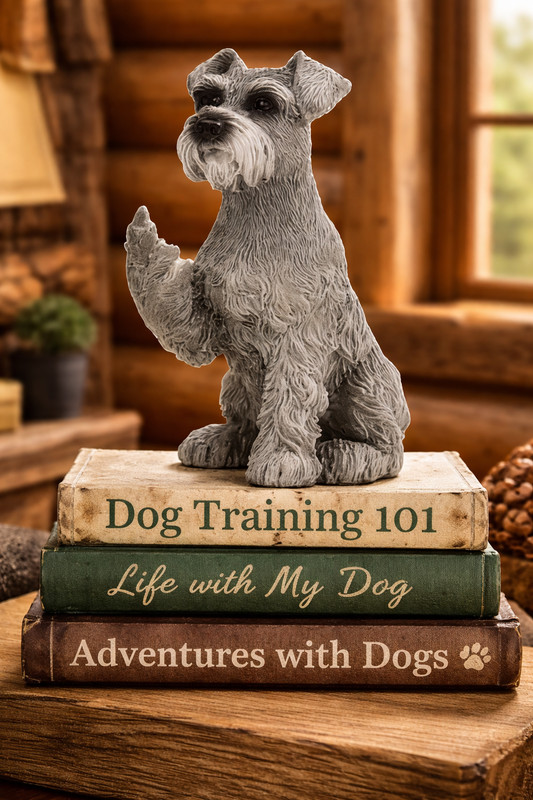 Schnauzer Raising Middle Finger Figurine - Holiday Stocking Stuffer, NO RESERVE
