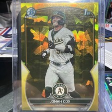 2023 Bowman Chrome Draft Sapphire Edition - Jonah Cox #BDC-135 Yellow /75 (RC)