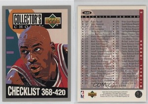 1994 Collector's Choice Checklist Silver Foil Signature Michael Jordan #420 HOF