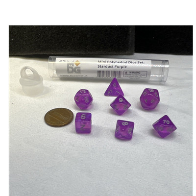 Metallic Dice Games Mini Polyhedral Dice Set Stardust Purple Dungeons & Dragons