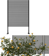 Metal Privacy Screen Outdoor Freestanding Fence Panels for Patio Lawn Deck Decor