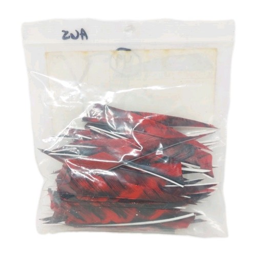 49 Count Gateway Archery Arrow Feathers 4" Right Wing Shield: Camo Tre Red - Picture 2 of 2