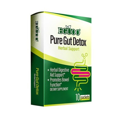 Gut Detox Powder Digestive Support 10 Sachets 456mg Prebiotics EGUOO Pure Colon