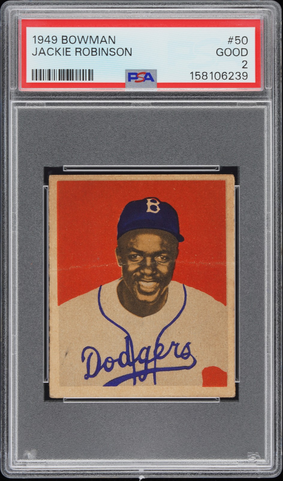 1949 BOWMAN #50 JACKIE ROBINSON PSA 2