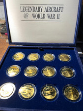1991 MARSHALL ISLANDS LEGENDARY AIRCRAFT WW II 24 SOLID BRASS COIN SET (576)