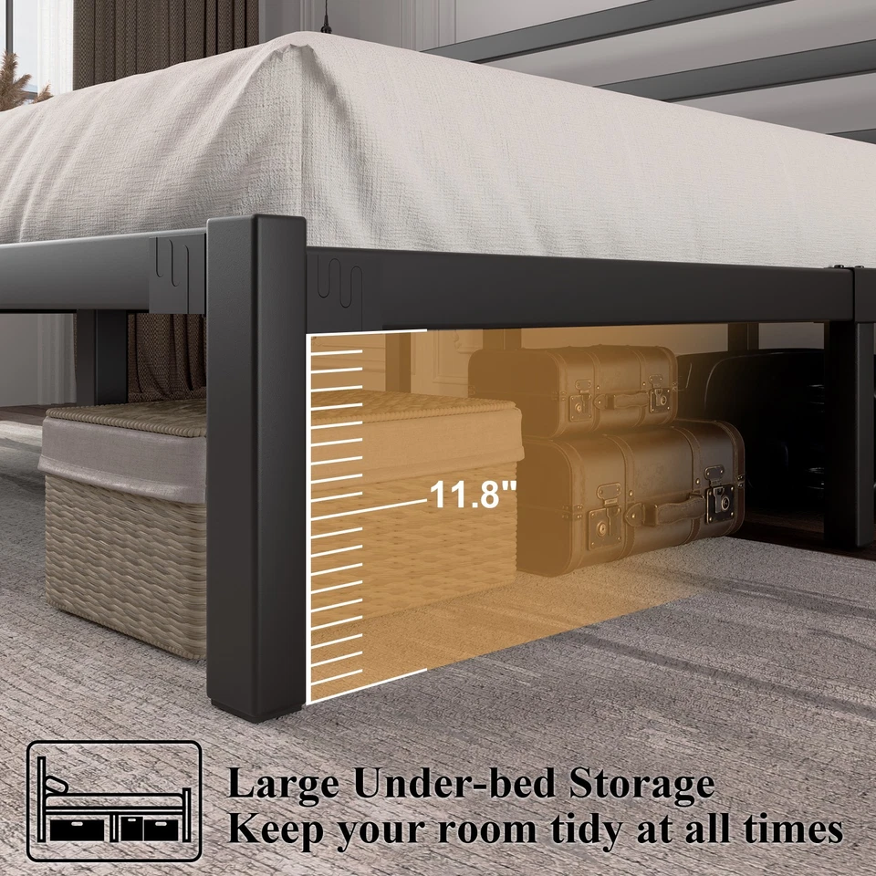 Full/Queen/King Platform Bed with Solid Structure, Massive Storage,Easy Assembly - Image 3 of 4